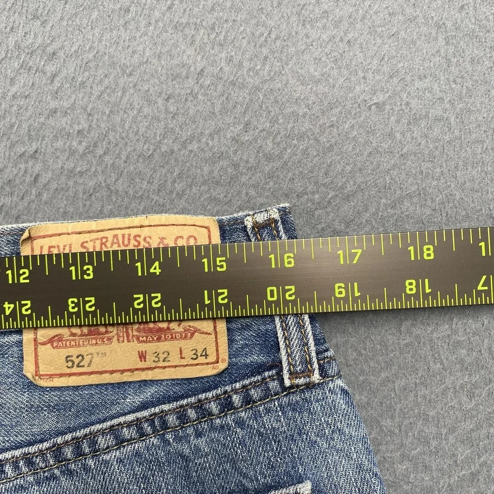 VTG Levis 527 Jeans Mens 32x34 Blue Low Bootcut Denim Medium Wash Cotton y2k